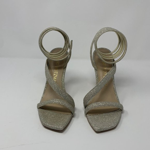 Stuart Weitzman Beatrix 100 Wrap Sandals Women's Size 8B Fig-Fine Glitter S0447 - Picture 3 of 13